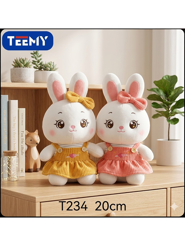 PELUCHE CONEJO 20 CM  , PRECIO PUBLICADO ES AL POR MAYOR Y DEBEN SER 3 UNIDADES DEL MISMO  1