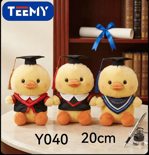 PELUCHE PATO 20 CM GRADUACION (LICENCIATURA), PRECIO PUBLICADO ES AL POR MAYOR Y DEBEN SER 3 UNIDADES DEL MISMO 