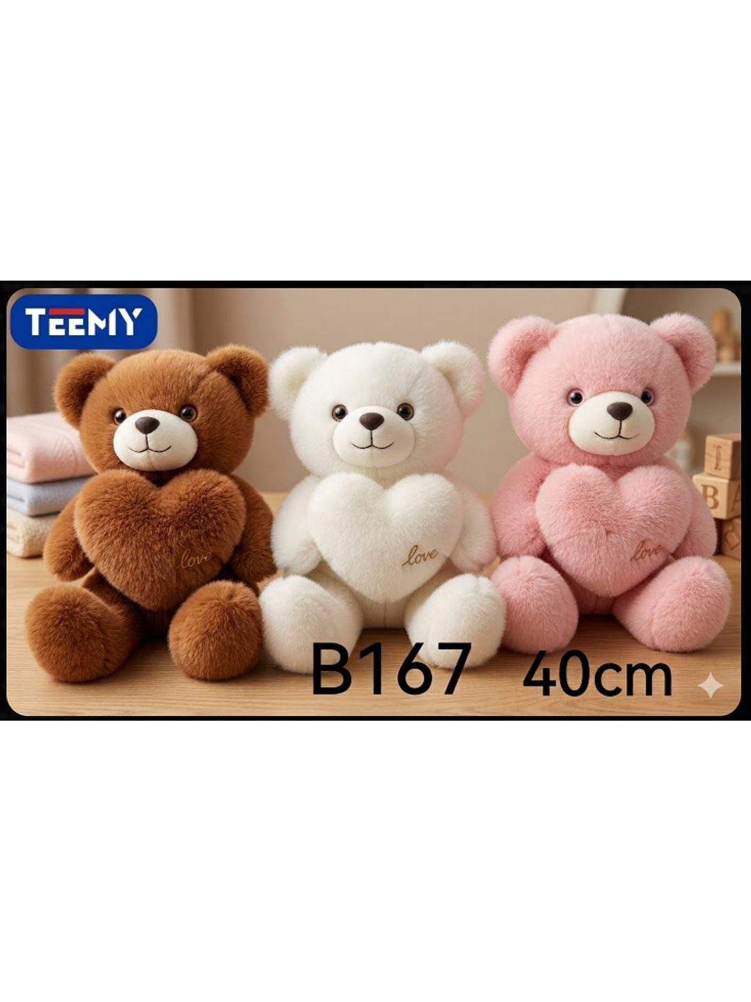 PELUCHE OSO 40 CM, PRECIO PUBLICADO ES AL POR MAYOR Y DEBEN SER 3 UNIDADES DEL MISMO  1