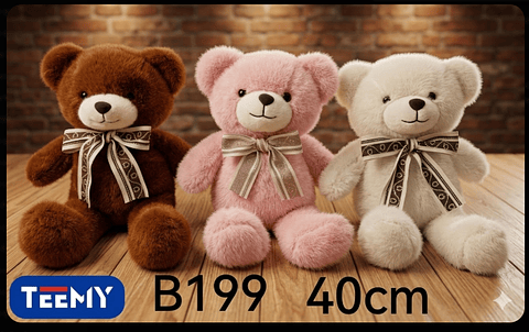 PELUCHE OSO 40 CM, PRECIO PUBLICADO ES AL POR MAYOR Y DEBEN SER 3 UNIDADES DEL MISMO 