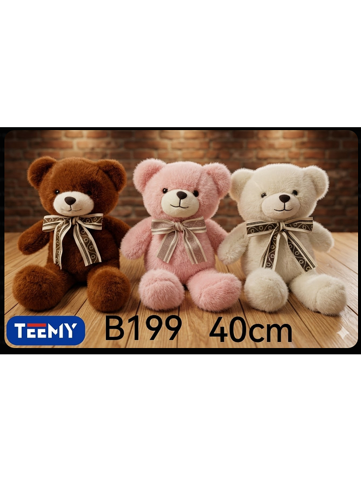 PELUCHE OSO 40 CM, PRECIO PUBLICADO ES AL POR MAYOR Y DEBEN SER 3 UNIDADES DEL MISMO  1