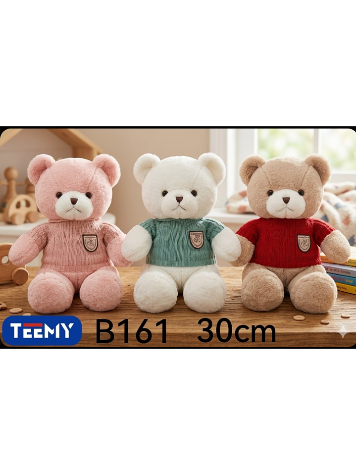 PELUCHE OSO 30 CM, PRECIO PUBLICADO ES AL POR MAYOR Y DEBEN SER 3 UNIDADES DEL MISMO  1