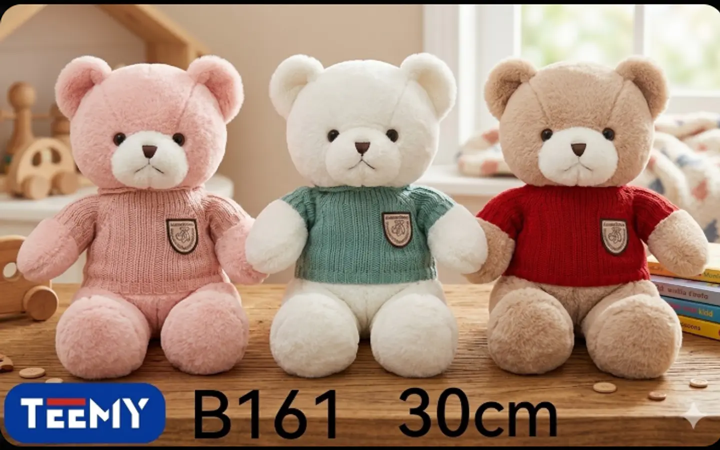 PELUCHE OSO 30 CM, 3 DEL MISMO POR MAYOR  (B161) 1