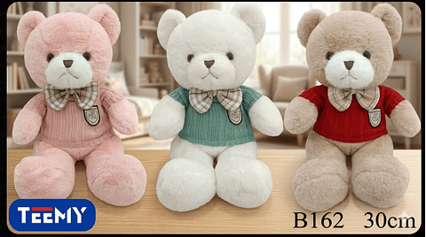 PELUCHE OSO 30 CM, PRECIO PUBLICADO ES AL POR MAYOR Y DEBEN SER 3 UNIDADES DEL MISMO 