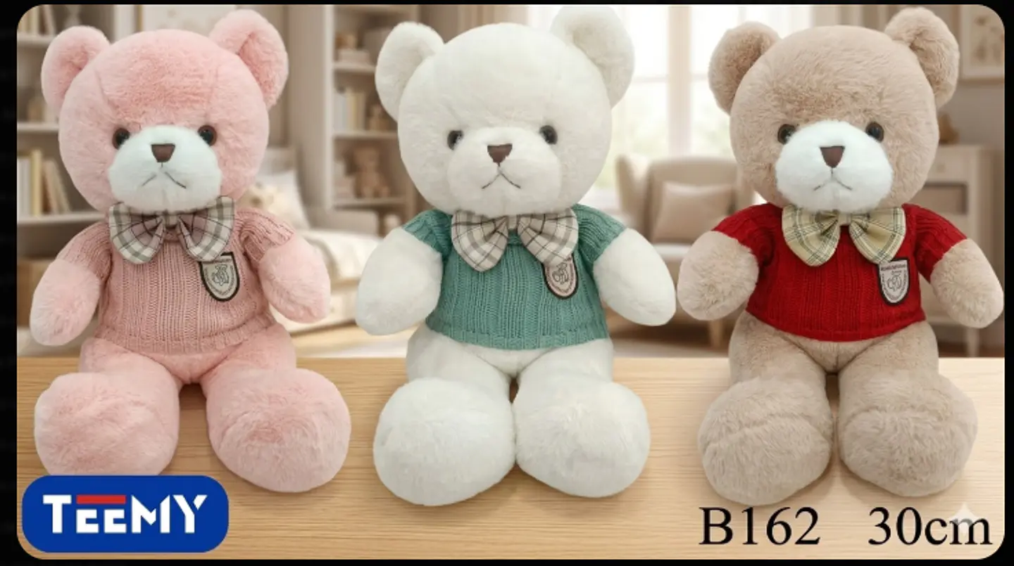 PELUCHE OSO 30 CM, 3 DEL MISMO POR MAYOR  (B162) 1