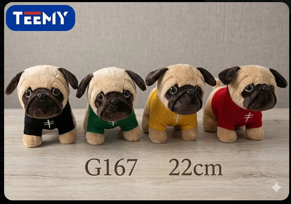 PELUCHE PERRO 22 CM, 3 DEL MISMO POR MAYOR  (G167) 1