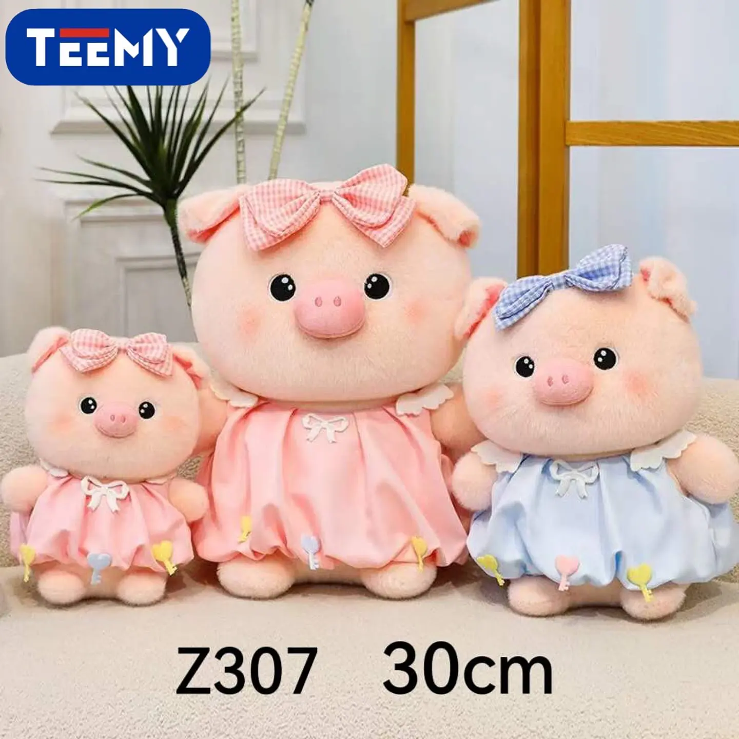 PELUCHE CHANCHO 30 CM, 3 DEL MISMO POR MAYOR  (Z307) 1