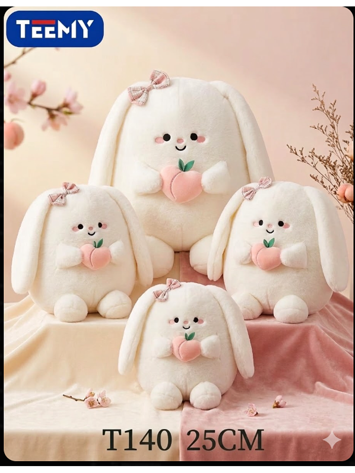 PELUCHE CONEJO CON FRESA  25 CM , PRECIO PUBLICADO ES AL POR MAYOR Y DEBEN SER 3 UNIDADES DEL MISMO  1