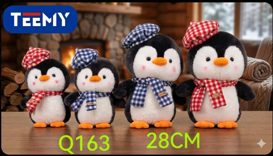 PELUCHE PINGUINO 28 CM , 3 DEL MISMO POR MAYOR  (Q163) 1