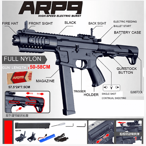 PISTOLA DE HIDROGEL ARP9 DE METAL  PRECIO UNICO TENTATIVO. PROXIMAMENTE DISPONIBLE