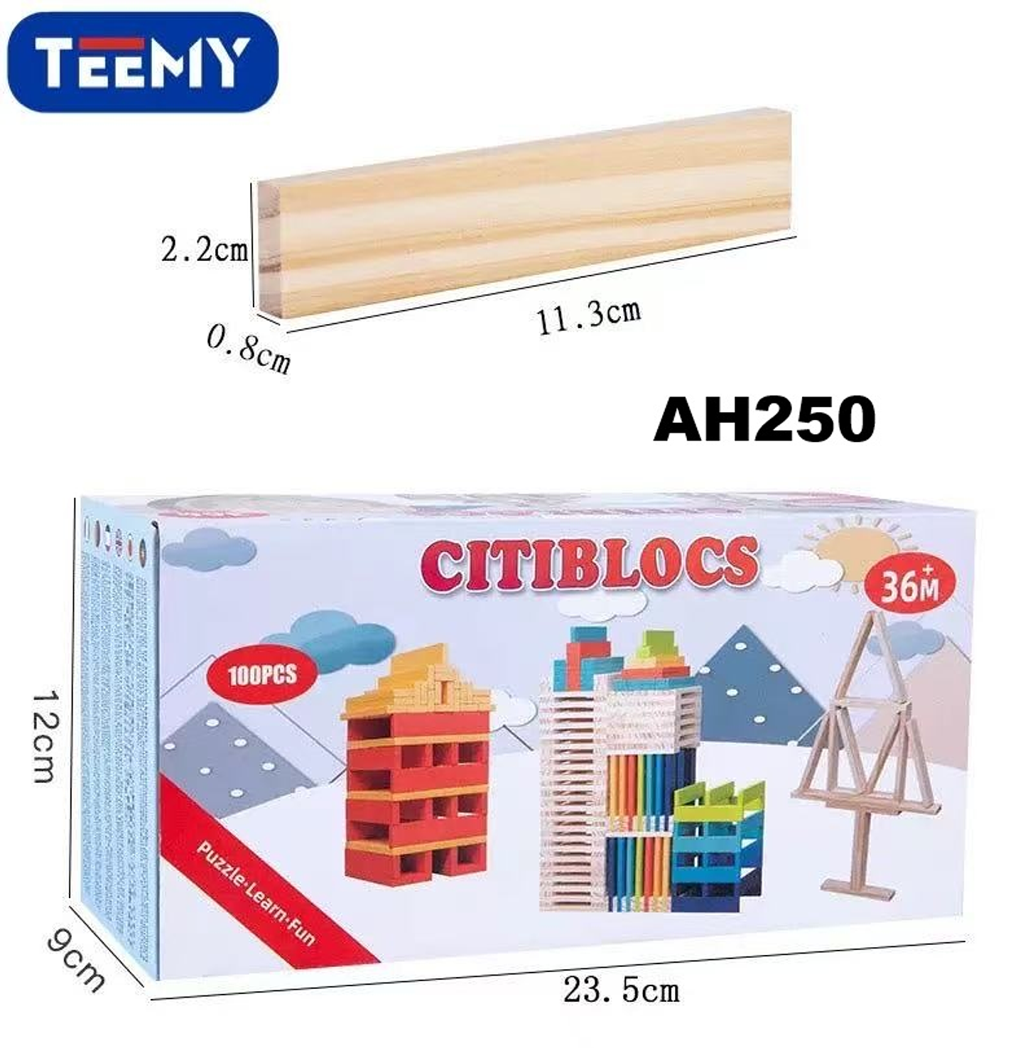 BLOQUES MADERA 100 PIEZAS  , PRECIO PUBLICADO ES AL POR MAYOR Y DEBEN SER 3 UNIDADES DEL MISMO  1