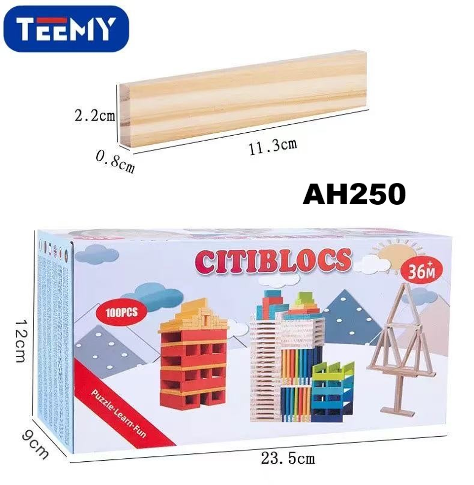 BLOQUES MADERA 100 PIEZAS  , PRECIO PUBLICADO ES AL POR MAYOR Y DEBEN SER 3 UNIDADES DEL MISMO  1