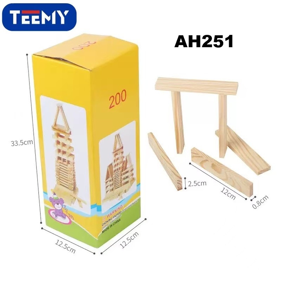 BLOQUES MADERA 200 PIEZAS  , PRECIO PUBLICADO ES AL POR MAYOR Y DEBEN SER 3 UNIDADES DEL MISMO  1