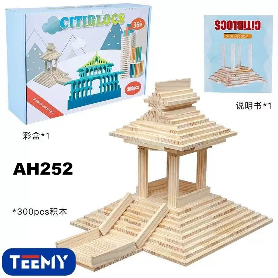 BLOQUES MADERA 300 PIEZAS  , PRECIO PUBLICADO ES AL POR MAYOR Y DEBEN SER 3 UNIDADES DEL MISMO  1