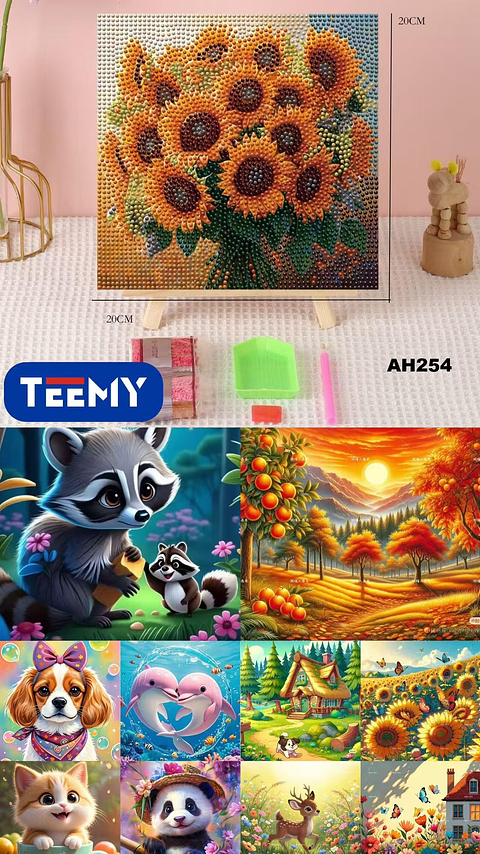 PINTURA DIAMANTE 20 X 20 PAQUETE 8 PIEZAS  (AH254)