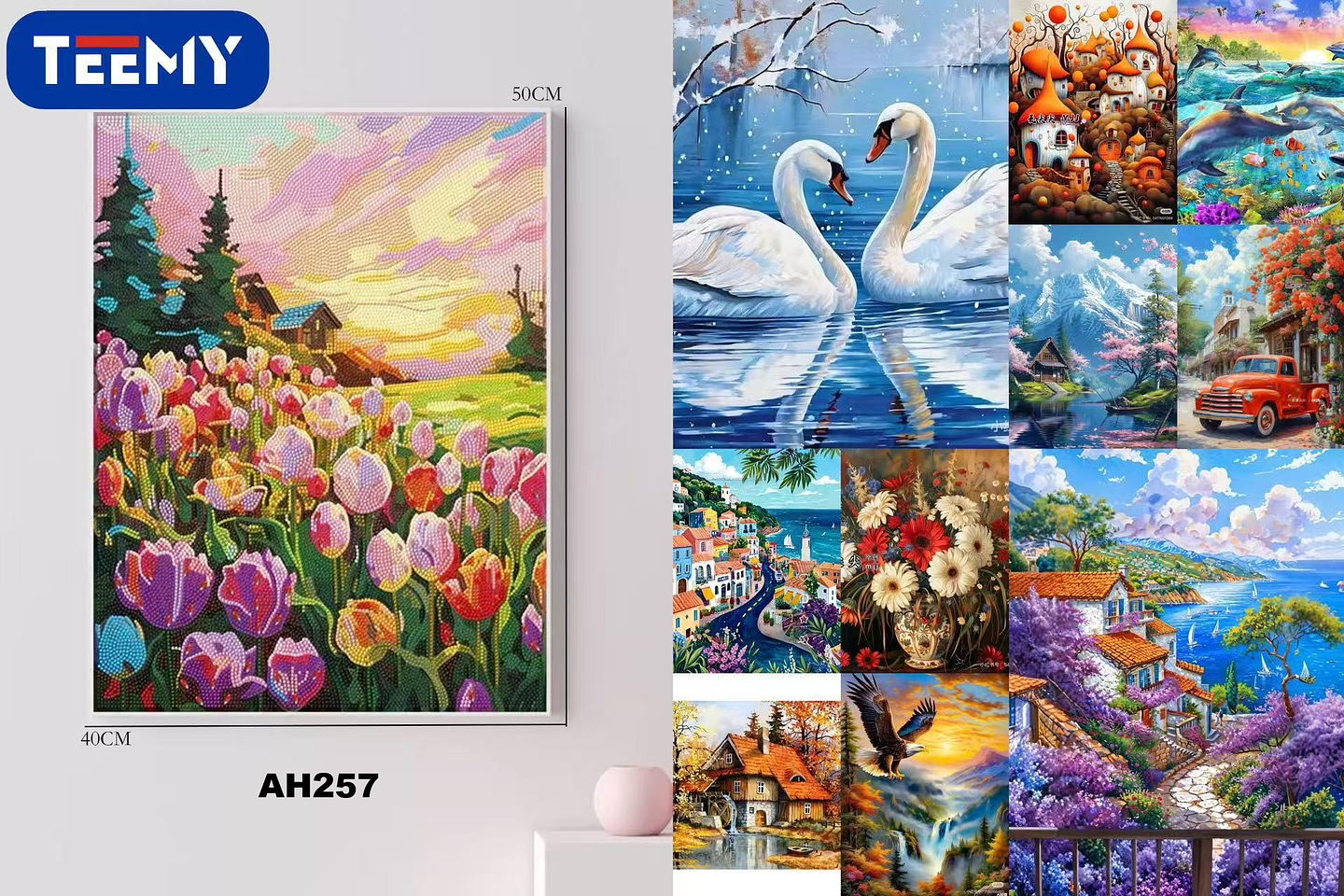 PINTURA DIAMANTE 40 X 50,  PRECIO PUBLICADO ES AL POR MAYOR Y DEBEN SER 3 UNIDADES DEL MISMO  1