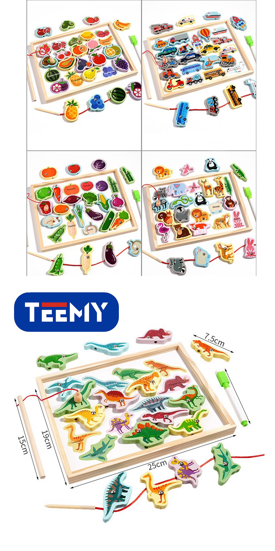 JUEGO DIDACTICO PESCA MADERA, PRECIO PUBLICADO ES AL POR MAYOR Y DEBEN SER 3 UNIDADES DEL MISMO  1