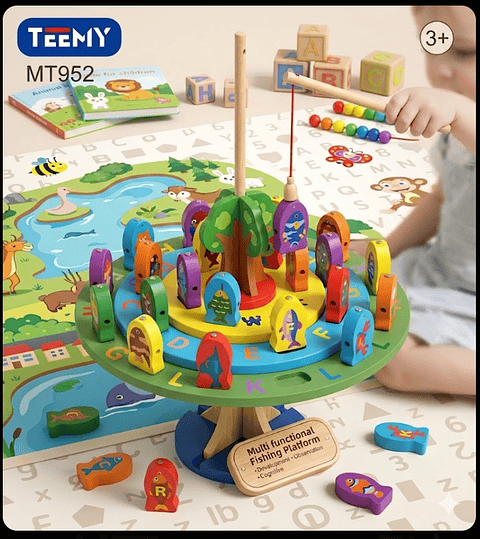 JUEGO PESCA MADERA , 3 DEL MISMO POR MAYOR  (MT952)