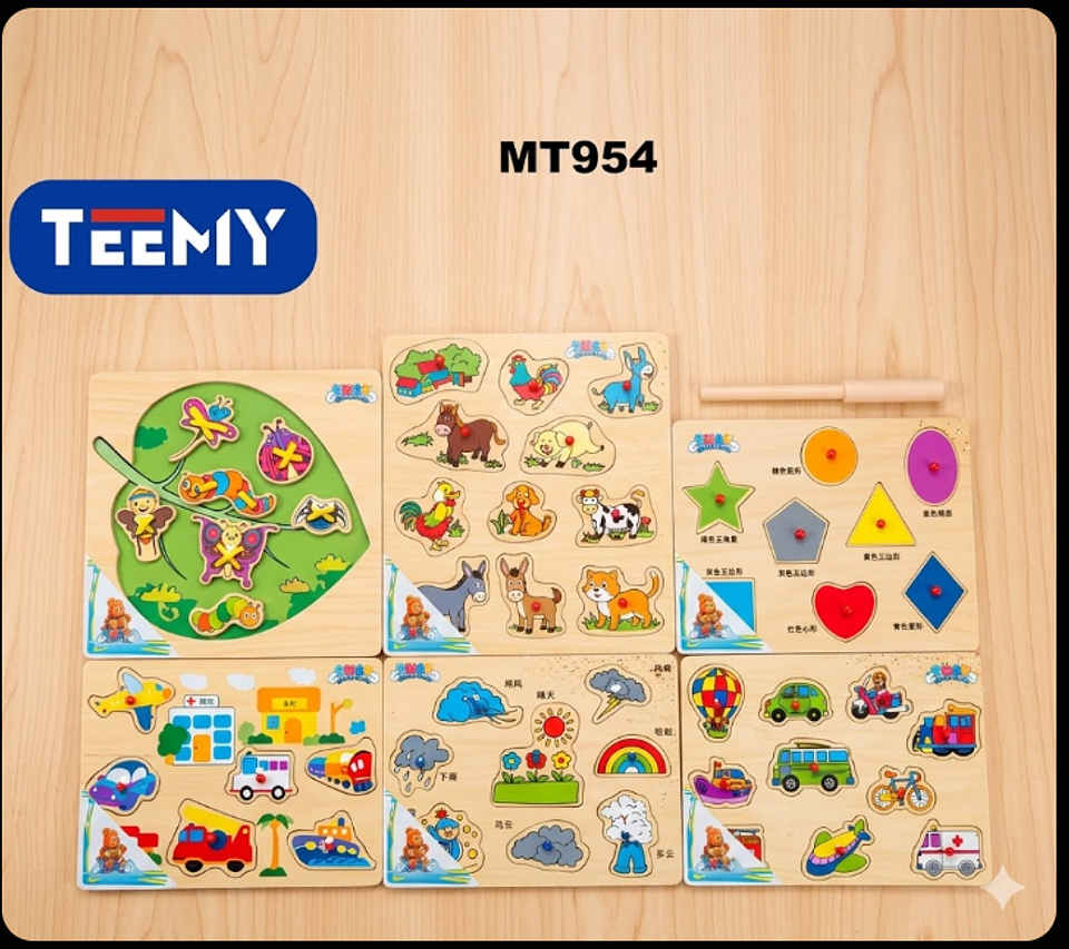 JUEGO DIDACTICO MADERA PAQUETE 12 PIEZAS 1