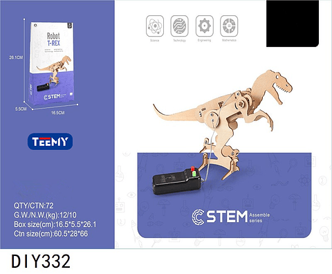DINOSAURIO ARMABLE MADERA, 3 DEL MISMO POR MAYOR  (DIY332)