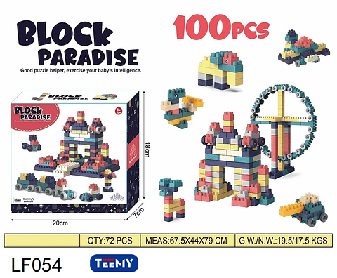 BLOQUES ARMABLES 100 PIEZAS  , 3 DEL MISMO POR MAYOR  (LF054)