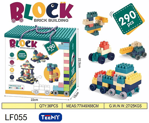 BLOQUES ARMABLES 290 PIEZAS  , 3 DEL MISMO POR MAYOR  (LF055)