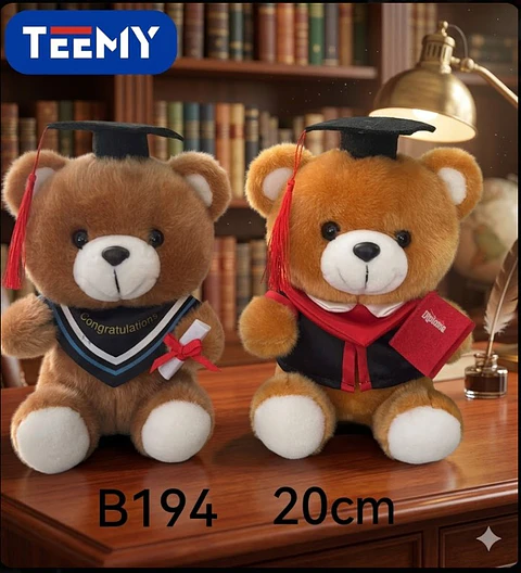 PELUCHE OSO GRADUACION 20 CM ( LICENCIATURA), 3 DEL MISMO POR MAYOR (B194)
