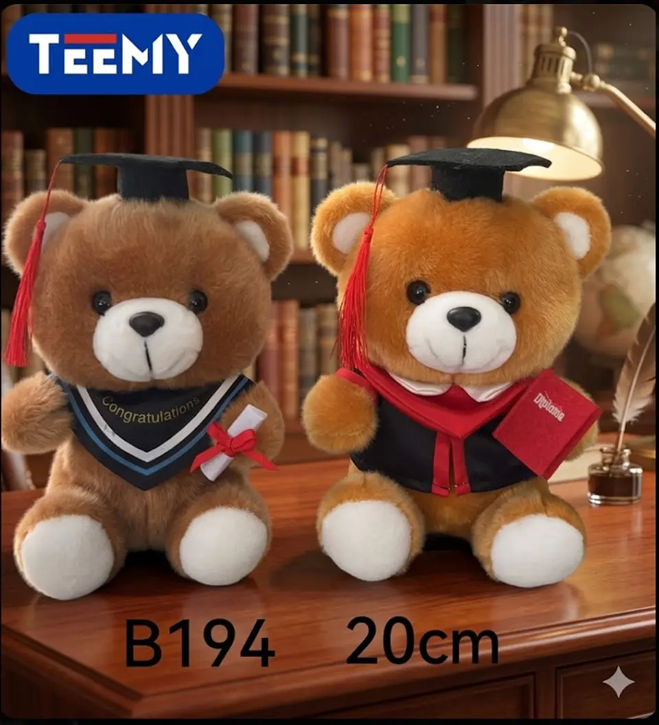 PELUCHE OSO GRADUACION 20 CM ( LICENCIATURA), 3 DEL MISMO POR MAYOR (B194) 1