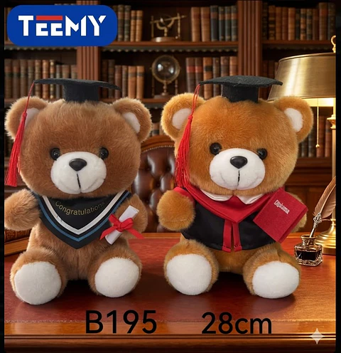 PELUCHE OSO 28 CM GRADUACION (LICENCIATURA) , 3 DEL MISMO POR MAYOR (B195)