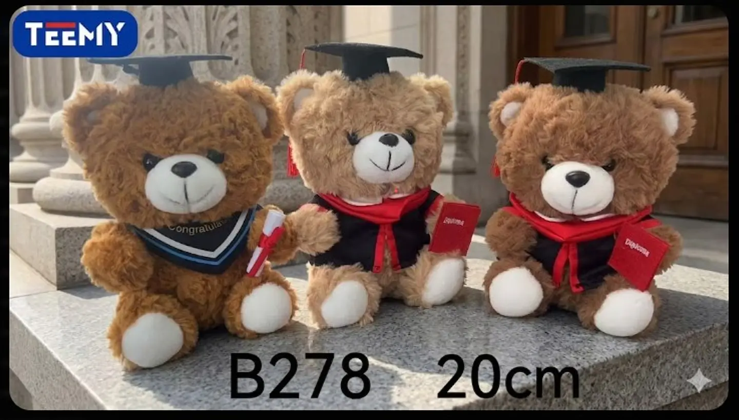 PELUCHE OSO 20 CM GRADUACION (LICENCIATURA), 3 DEL MISMO POR MAYOR  (B278) 1