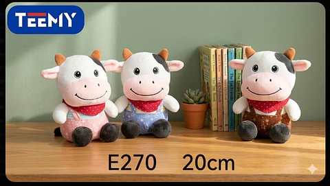 PELUCHE VACA 20 CM, 3 DEL MISMO POR MAYOR (E270)