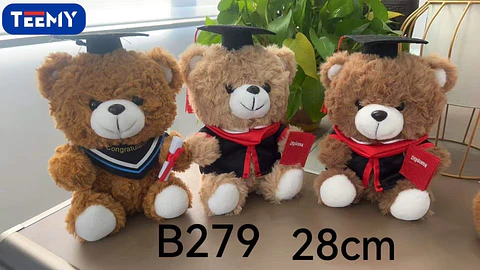 PELUCHE OSO 28 CM GRADUACION (LICENCIATURA) , 3 DEL MISMO POR MAYOR (B279)