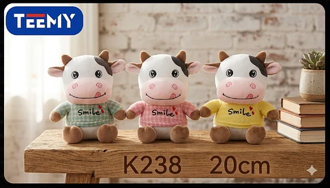PELUCHE VACA 20 CM, 3 DEL MISMO POR MAYOR (K238)