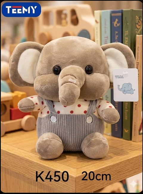 PELUCHE ELEFANTE 20 CM, 3 DEL MISMO AL POR MAYOR (K450)