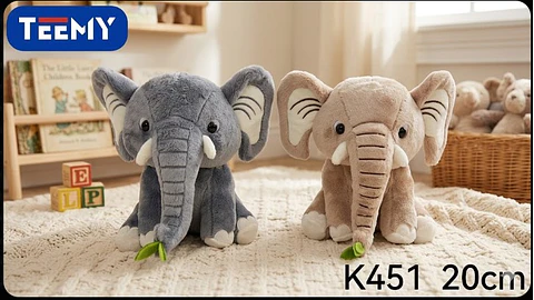 PELUCHE ELEFANTE 20 CM, 3 DEL MISMO AL POR MAYOR (K451)