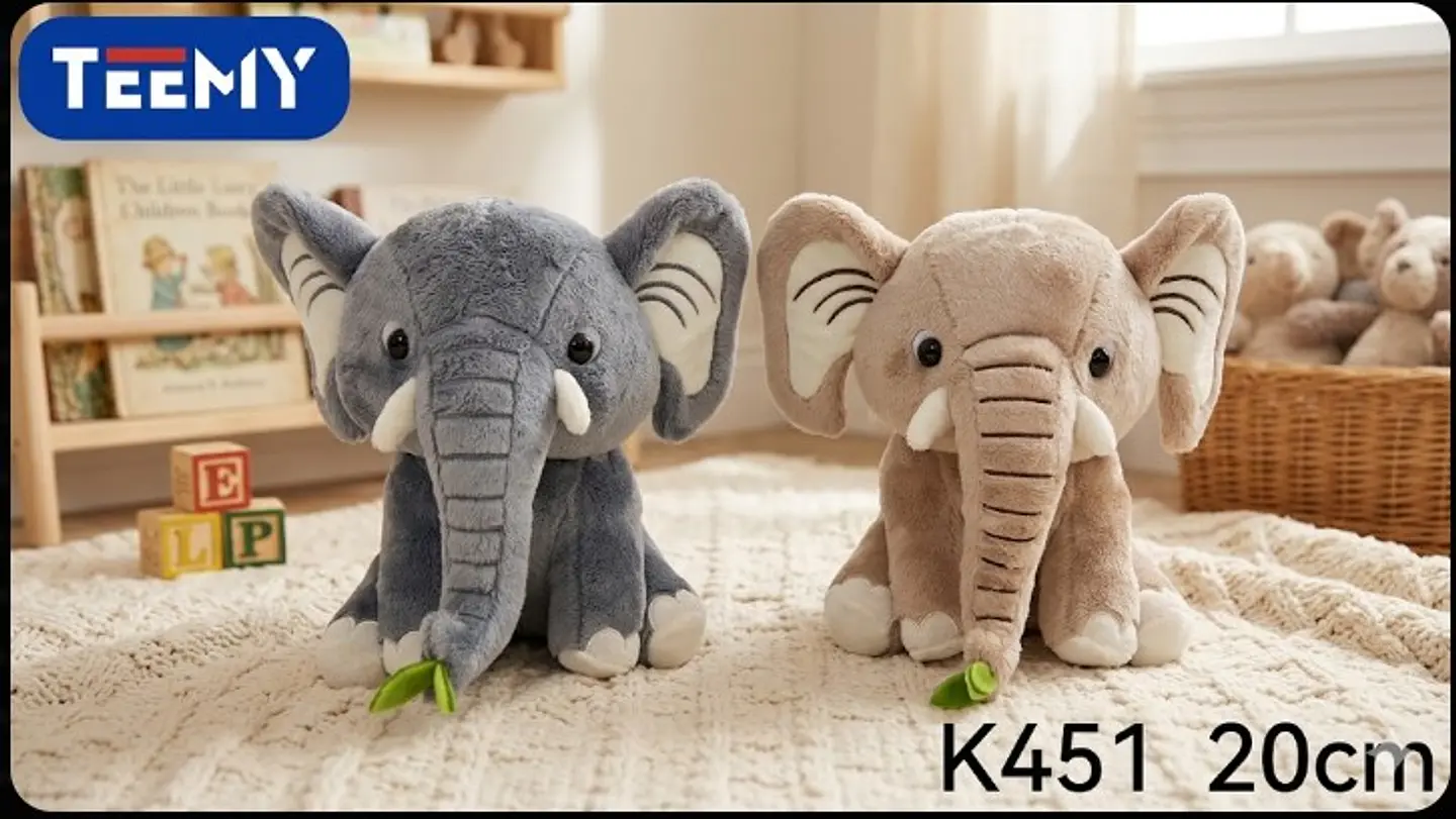 PELUCHE ELEFANTE 20 CM, 3 DEL MISMO AL POR MAYOR (K451) 1