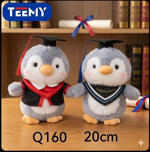 PELUCHE PINGUINO 20 CM GRADUACION (LICENCIATURA), 3 DEL MISMO POR MAYOR (Q160)