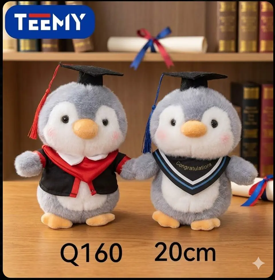 PELUCHE PINGUINO 20 CM GRADUACION (LICENCIATURA), 3 DEL MISMO POR MAYOR (Q160) 1
