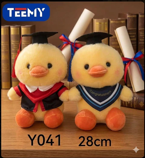 PELUCHE PATO 28 CM GRADUACION (LICENCIATURA), 3 DEL MISMO POR MAYOR (Y041)