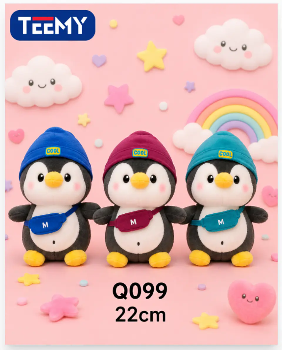 PELUCHE PINGUINO 22 CM, 3 DEL MISMO POR MAYOR (Q099) 1