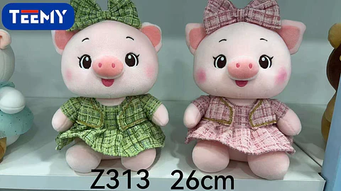 PELUCHE CHANCHO 26 CM, 3 DEL MISMO POR MAYOR (Z313)