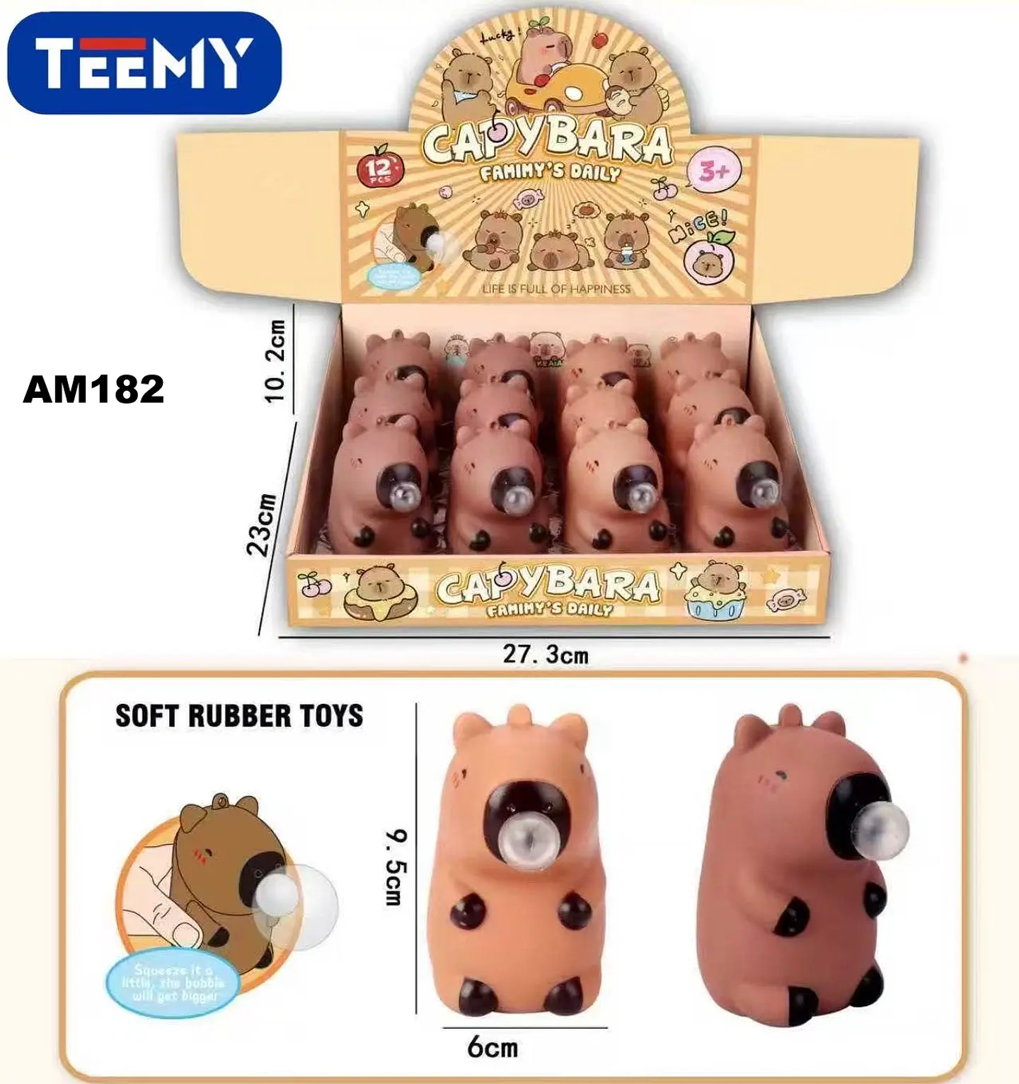 SQUISHY CAPYBARA PAQUETE 12 PIEZAS (AM182) 1