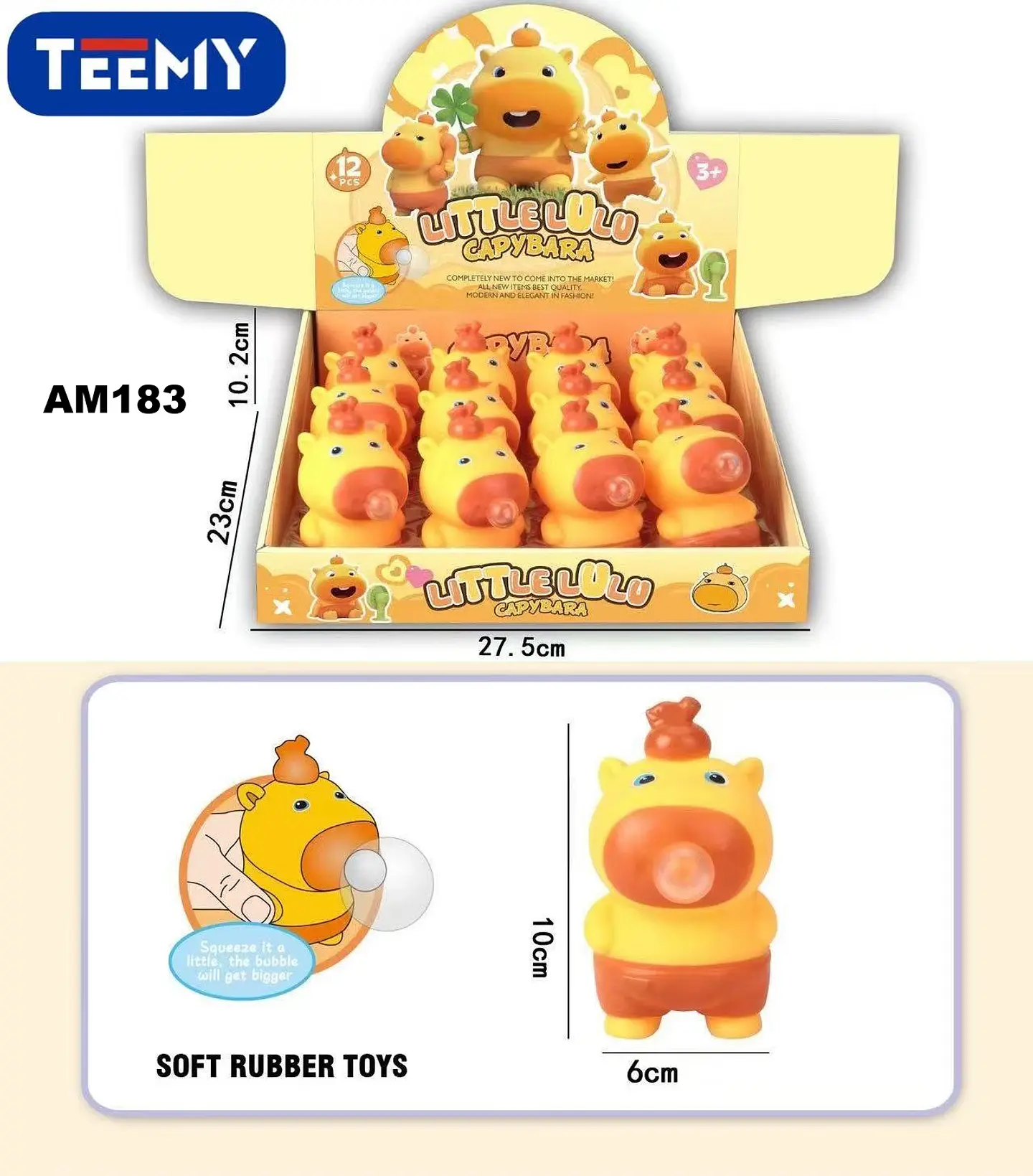 SQUISHY CAPYBARA PAQUETE 12 PIEZAS (AM183) 1