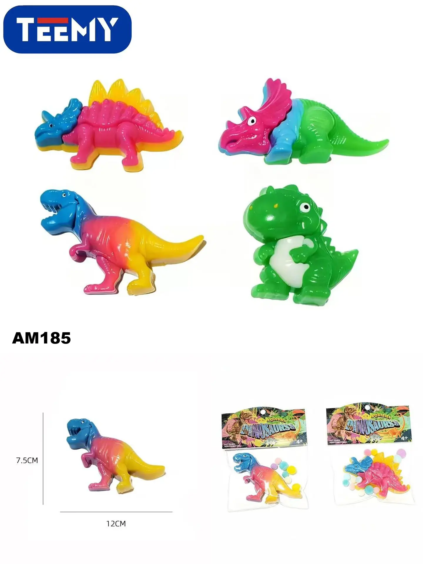 SQUISHY DINOSAURIO PAQUETE 16 PIEZAS (AM185) 1