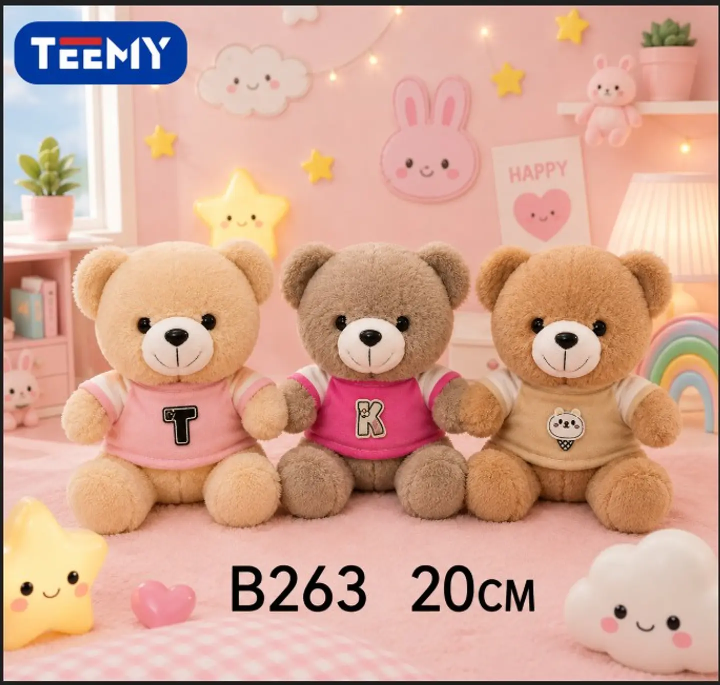 PELUCHE OSO 20 CM, 3 DEL MISMO POR MAYOR  (B263) 1