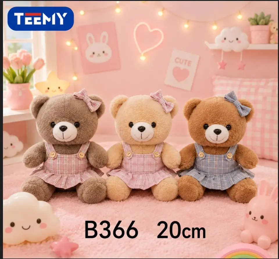 PELUCHE OSO 20 CM, 3 DEL MISMO POR MAYOR  (B366) 1