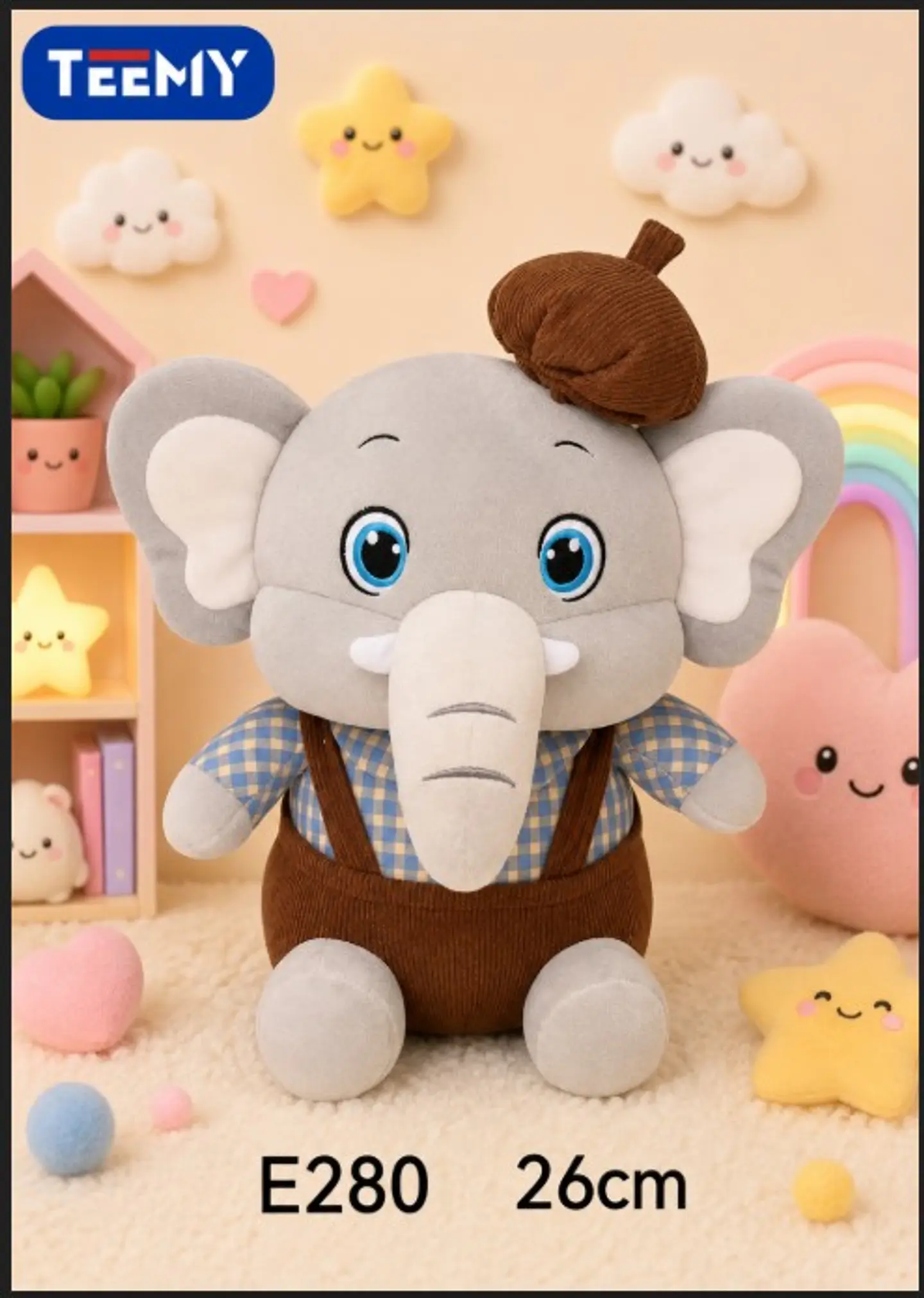 PELUCHE ELEFANTE 26 CM, 3 DEL MISMO POR MAYOR  (E280) 1