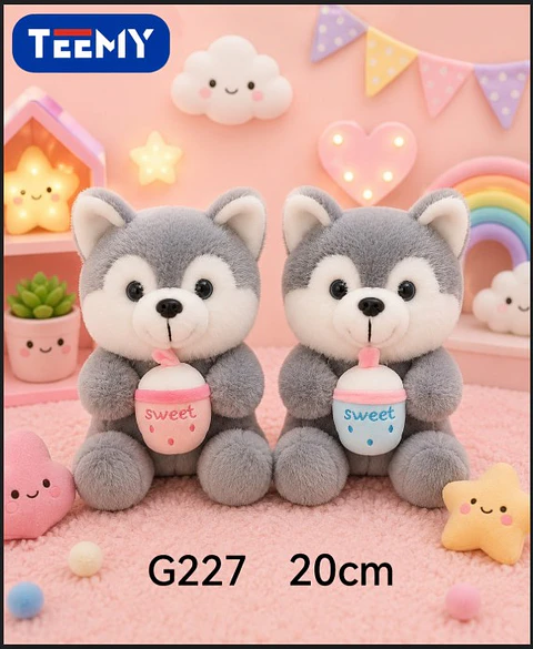 PELUCHE LOBO 20CM, 3 DEL MISMO POR MAYOR  (G227)