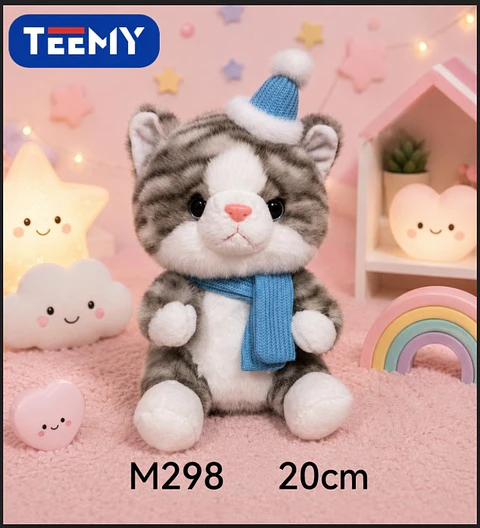 PELUCHE GATO 20 CM, 3 DEL MISMO POR MAYOR (M298)