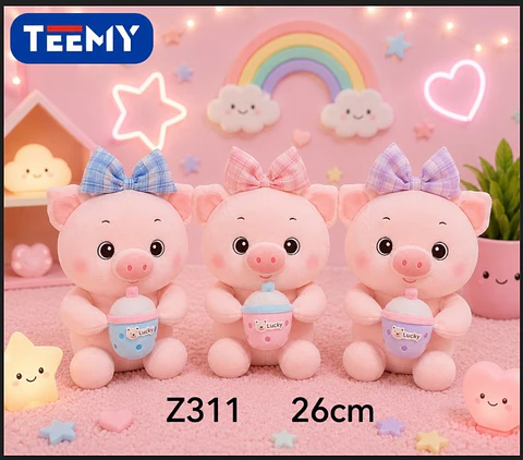 PELUCHE CHANCHO 26 CM, 3 DEL MISMO POR MAYOR  (Z311)